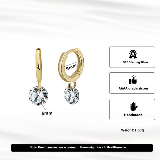 S925 Sterling Silver Zircon Earrings Eardrops